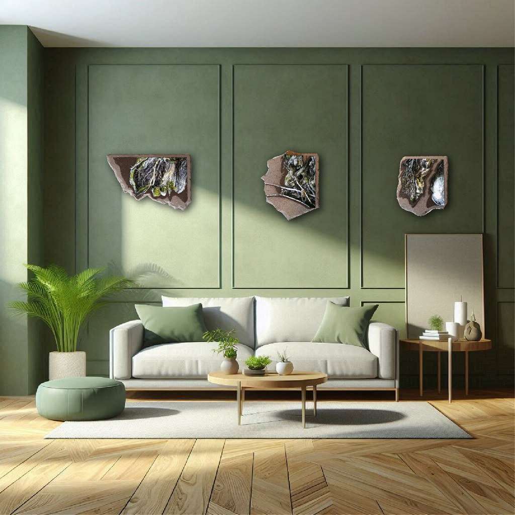 création murale mangroves veinées salon