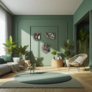 Grand tableaux en lave émaillée mangroves veinées salon